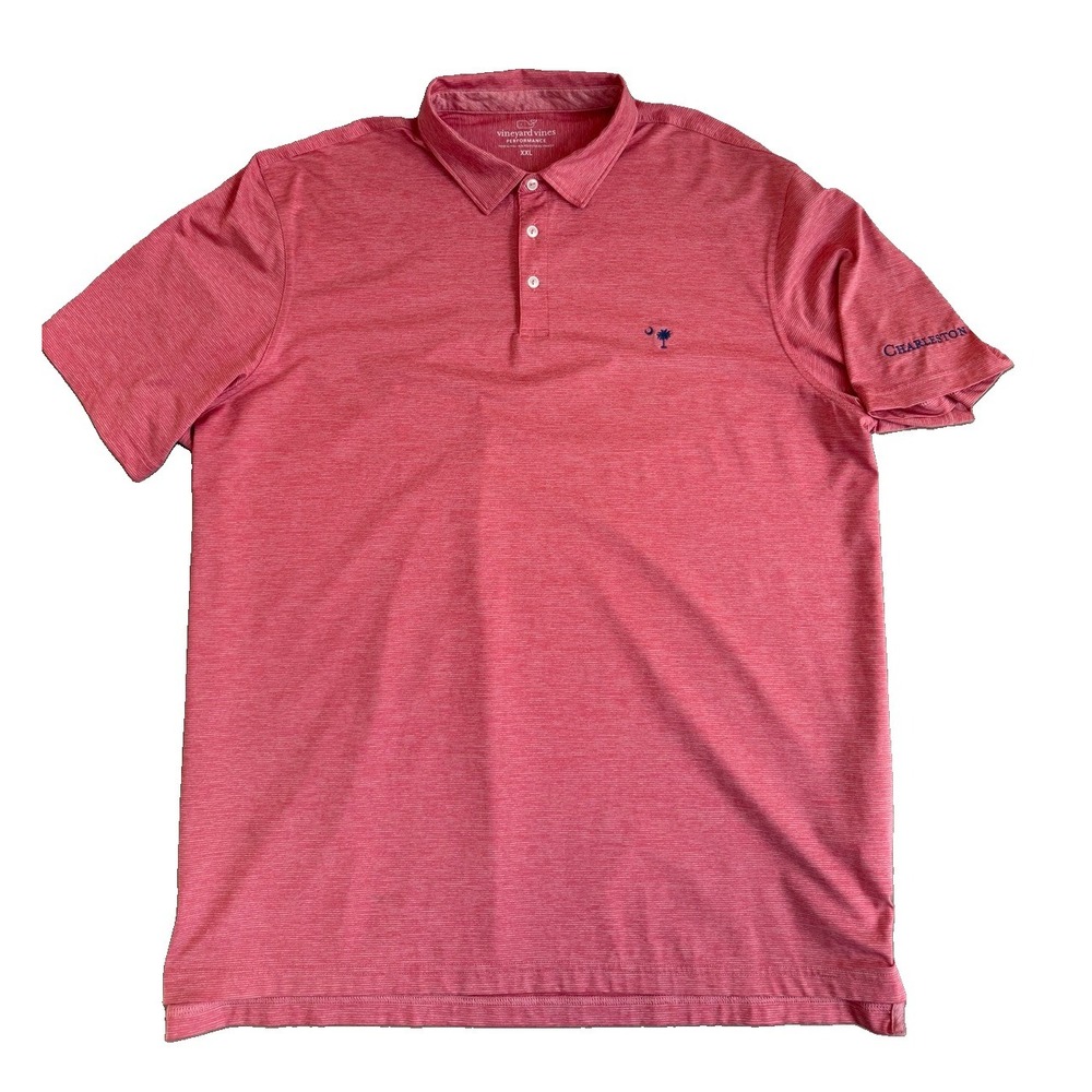 Vineyard Vines Charleston Performance Polo Shirt Mens XXL Striped Golf Whale